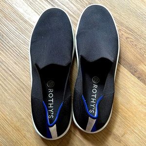 Good condition, black Rothy’s slip on sneakers, size 9.5